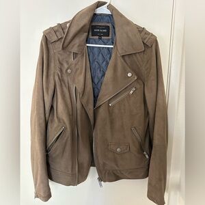 River Island Men's Brown Suede Biker Jacket